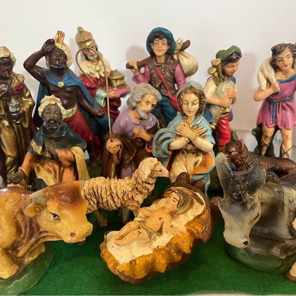 Fontanini Nativity Vintage Chalkware Plaster Paper Mache Creche